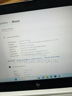 Laptop HP EliteBook 735 G5 16GB AMD Ryzen 7 SSD 256GB