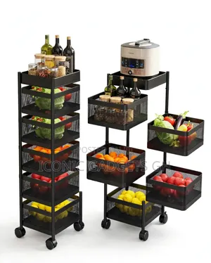 5 Layer Rotating Kitchen Storage Trolley