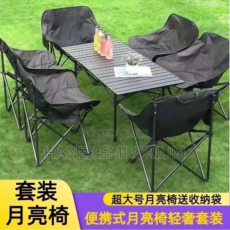 120cm Foldable Table + 6 Chairs