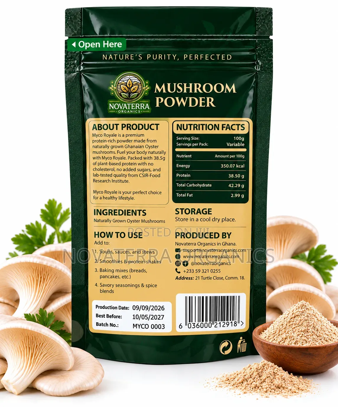 Myco Royale Mushroom Powder 100g – Natural Mushroom Powder