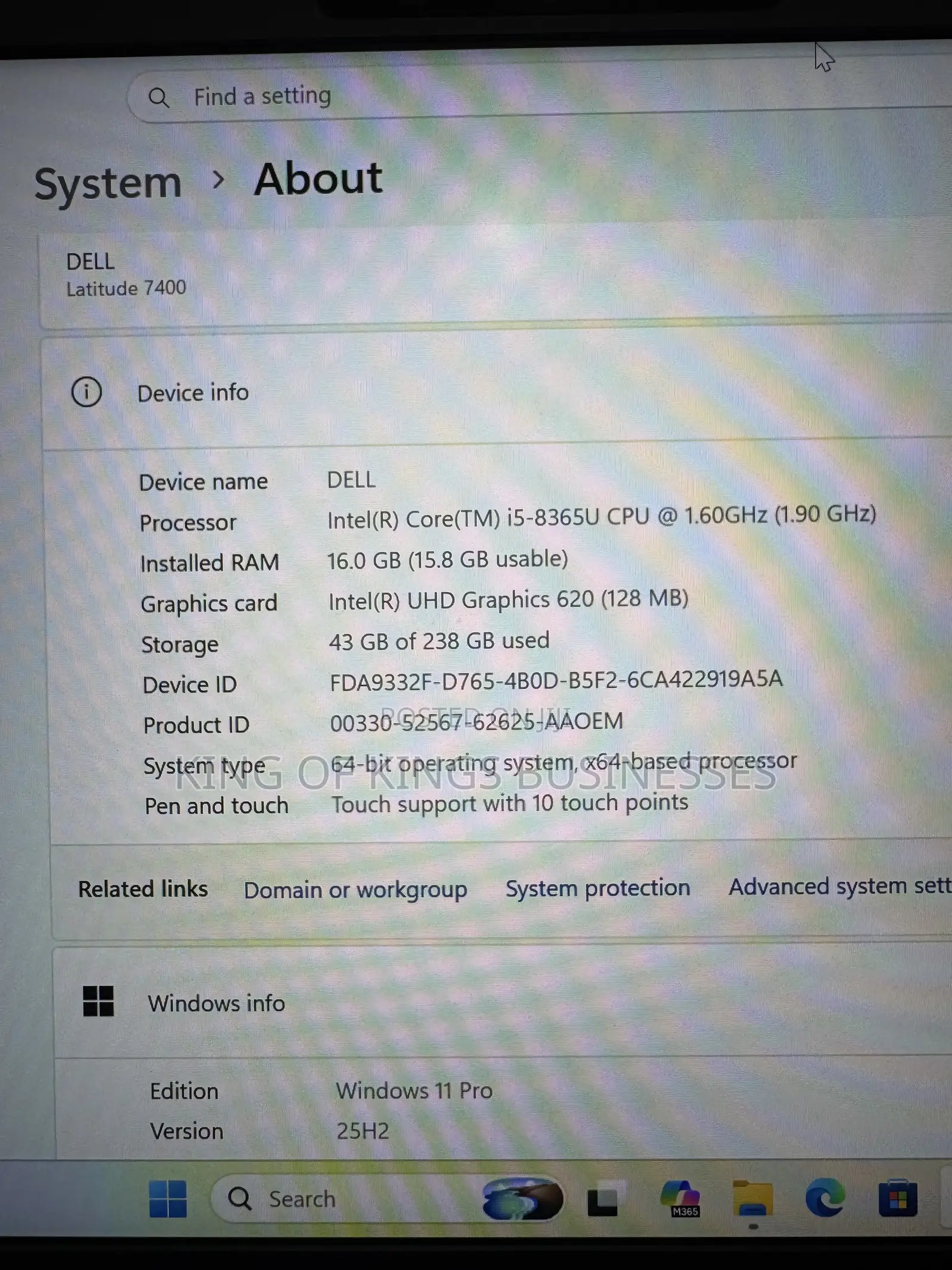 Laptop Dell Latitude 7400 16GB Intel Core i5 SSD 256GB
