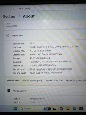 Laptop Dell Latitude 7400 16GB Intel Core i5 SSD 256GB