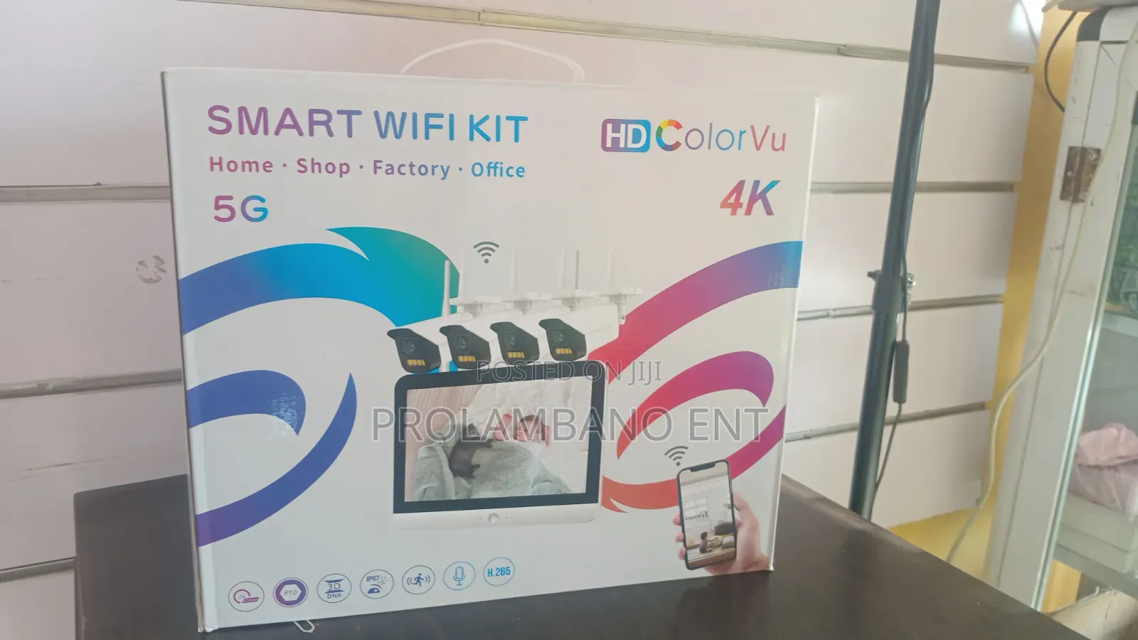 4 Channels Smart Wireless WIFI CCTV Kit With Monitor - HD ColorVu - 5G
