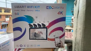 4 Channels Smart Wireless WIFI CCTV Kit With Monitor - HD ColorVu - 5G