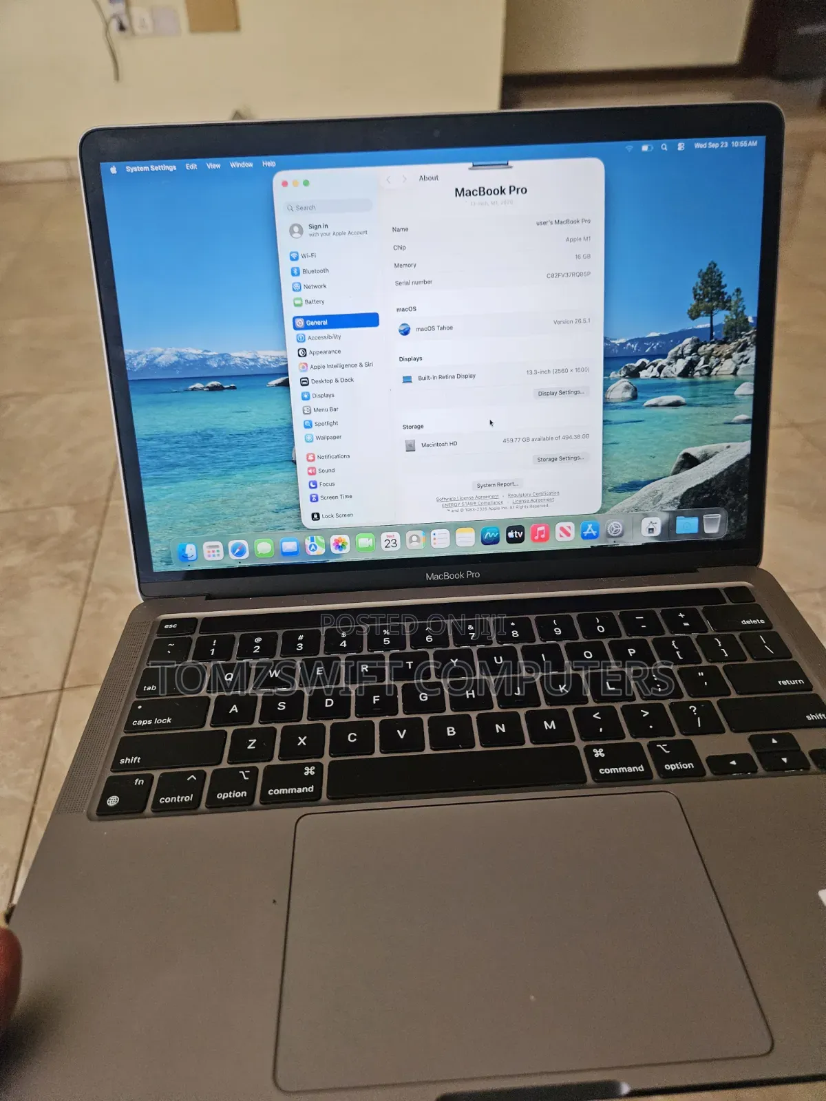 Laptop Apple MacBook Pro 2020 16GB Apple M1 SSHD (Hybrid) 512GB