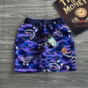 A Bathing Ape Camo Shark Sweat Shorts