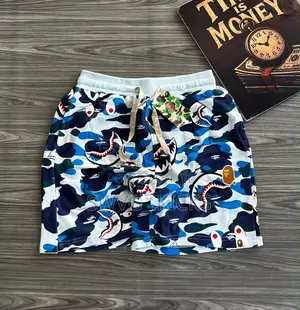 A Bathing Ape Camo Shark Sweat Shorts