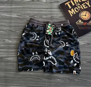 A Bathing Ape Camo Shark Sweat Shorts