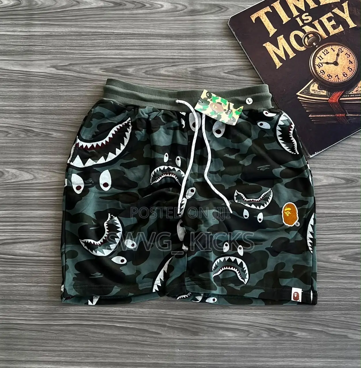 A Bathing Ape Camo Shark Sweat Shorts