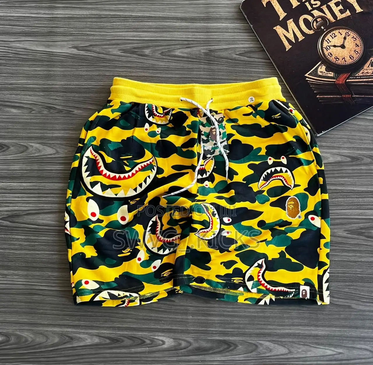 A Bathing Ape Camo Shark Sweat Shorts