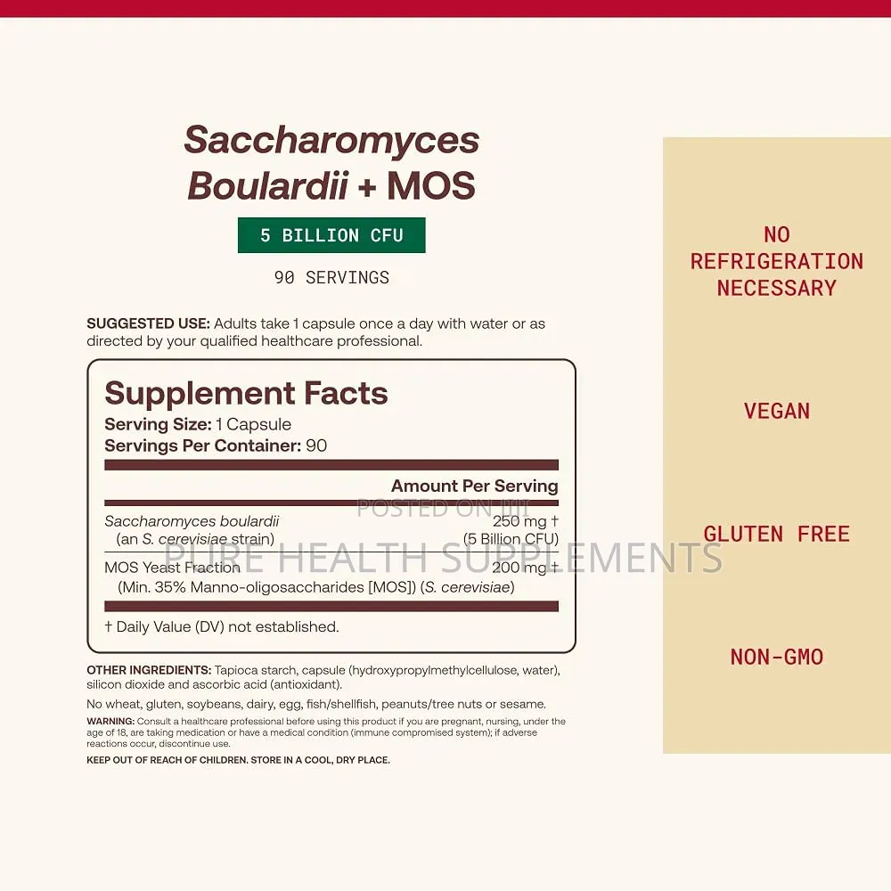 Probiotic + Prebiotic, Saccharomyces Boulardii + MOS, 90 Veggie Caps