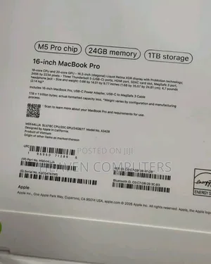 New Laptop Apple MacBook Pro 2026 M5 Pro 24GB Apple M5 Pro SSD 1T