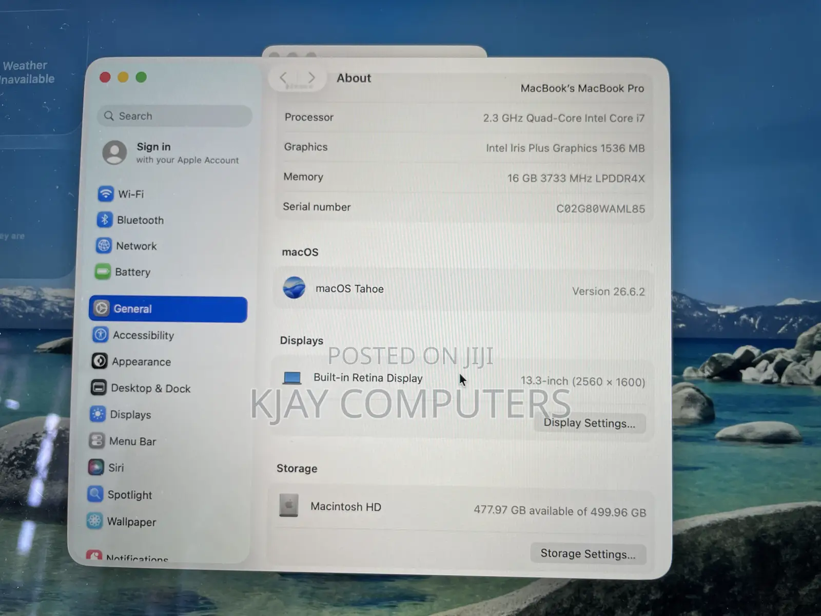 Laptop Apple MacBook Pro 2020 16GB Intel Core i7 SSD 500GB