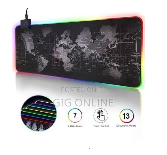 RGB World Map Gaming Mouse Pad