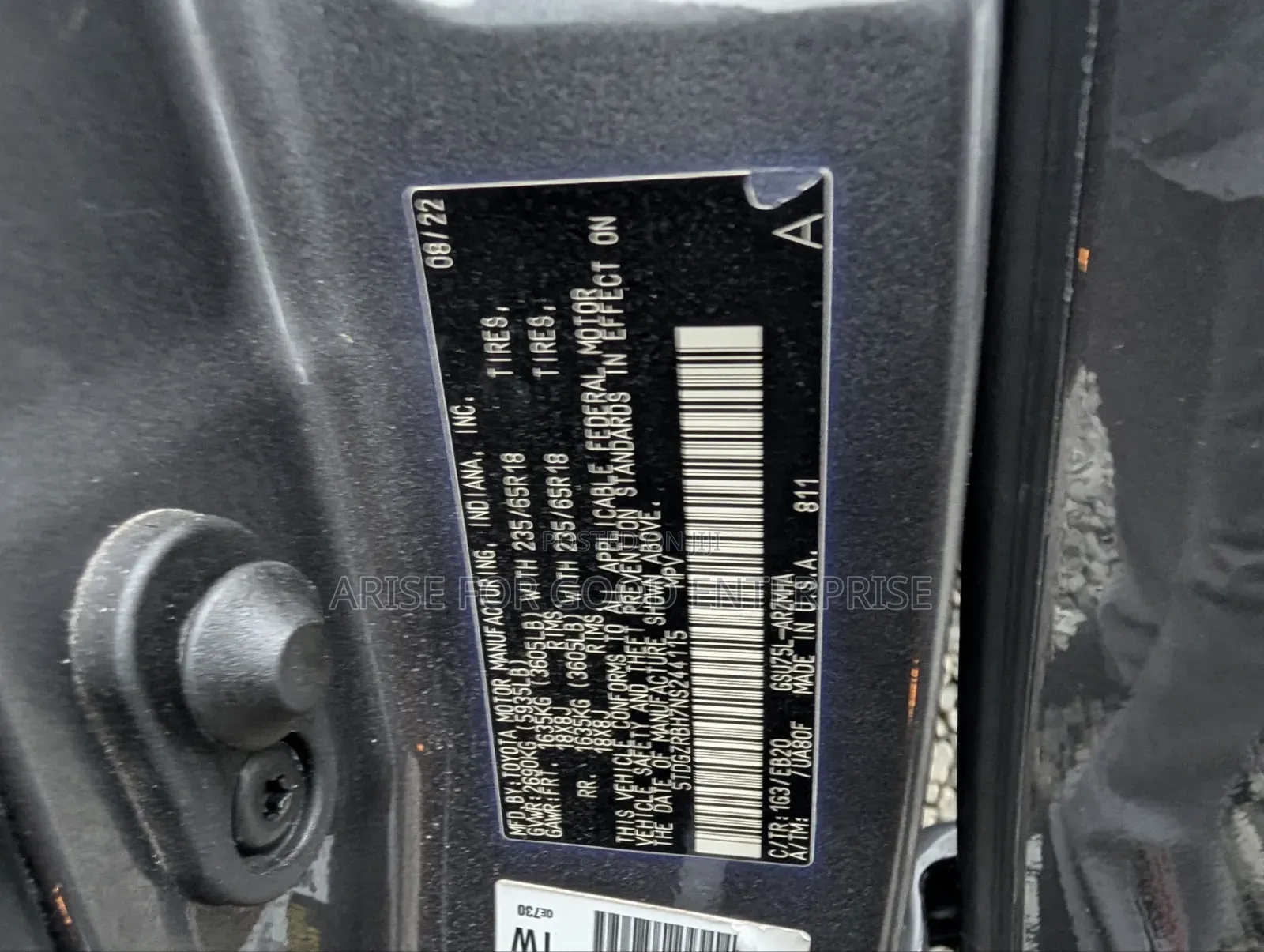 Toyota Highlander XLE 2022 Gray