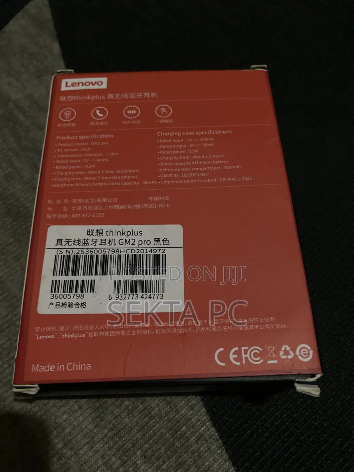 Brand New Lenovo Thinkplus GM2 Pro TWS Gaming Earbuds