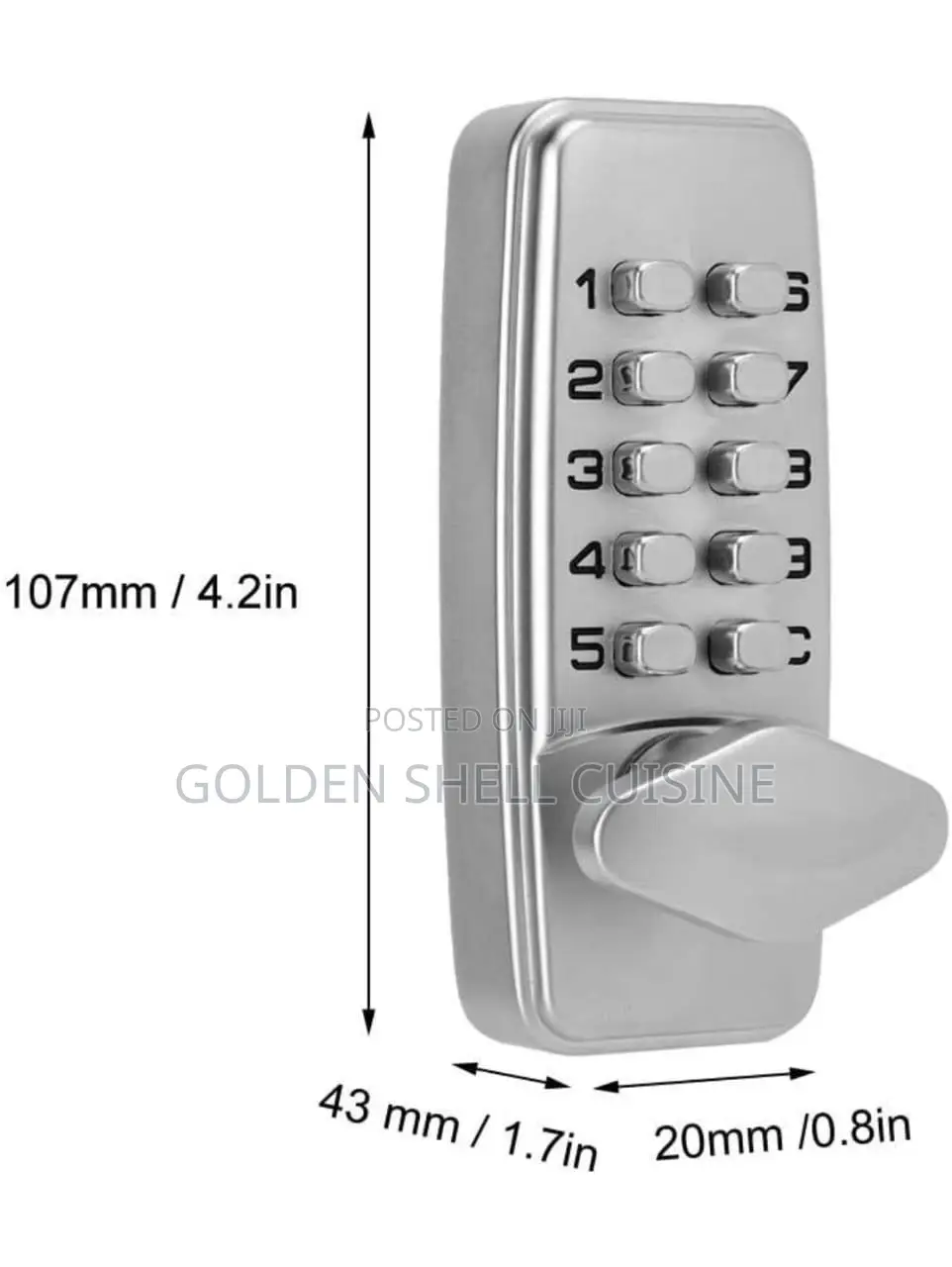 Mechanical Keyless Combination Keypad Rim Latch Door Lock Set
