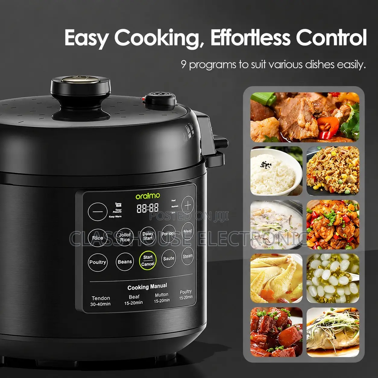 Oraimo TenderPot 6L 1000W Electric Pressure Cooker