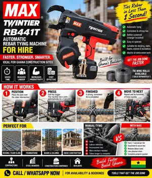 MAX Automatic Rebar Tying Machine for Hire – Steel Benders Decking