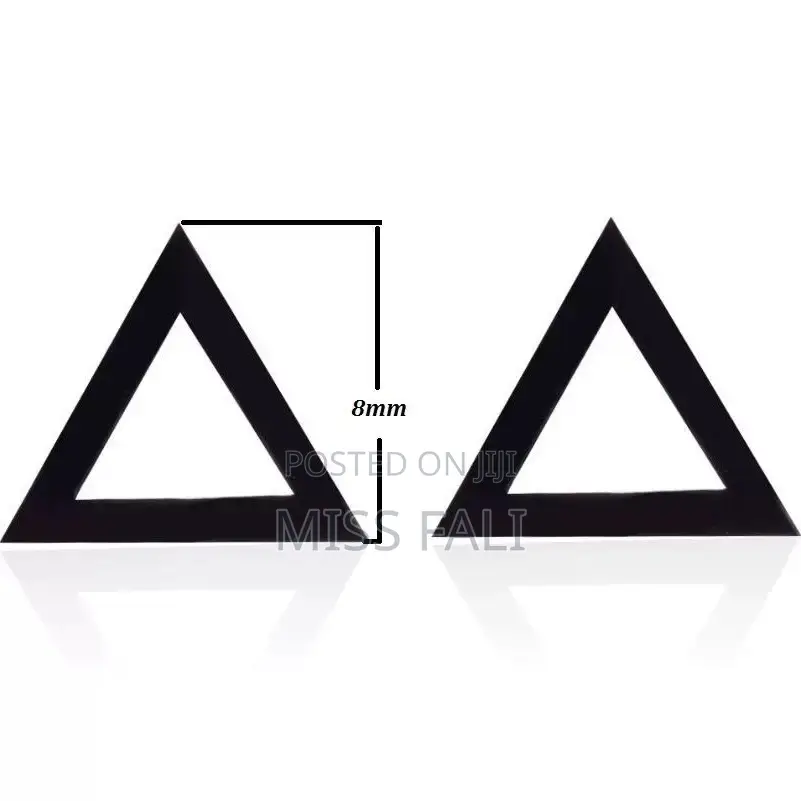 Black Edge Triangle Studs