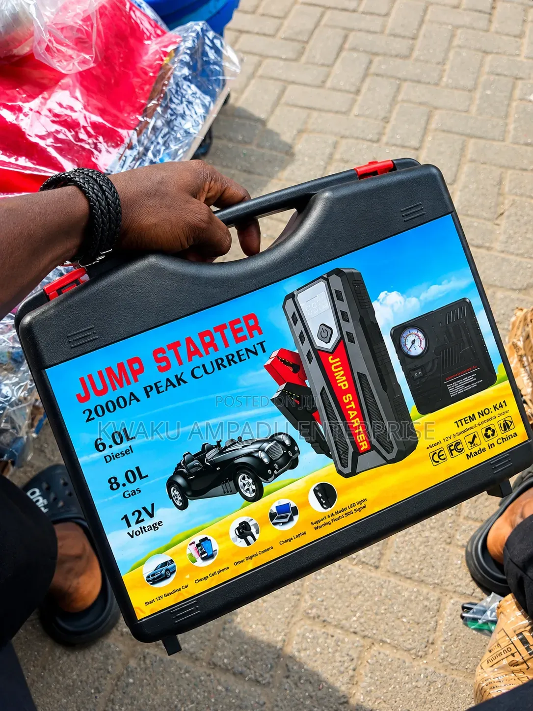Jump Starter Tyre Inflator – 2-in-1 Emergency Kit