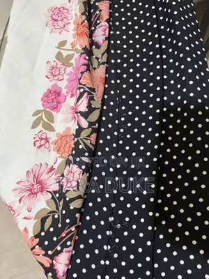 Polka Dot and Floral Chiffon Fabric