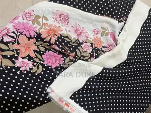 Polka Dot and Floral Chiffon Fabric