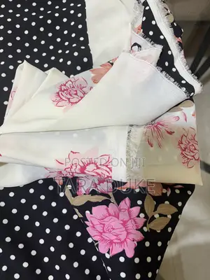 Polka Dot and Floral Chiffon Fabric
