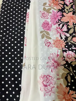 Polka Dot and Floral Chiffon Fabric