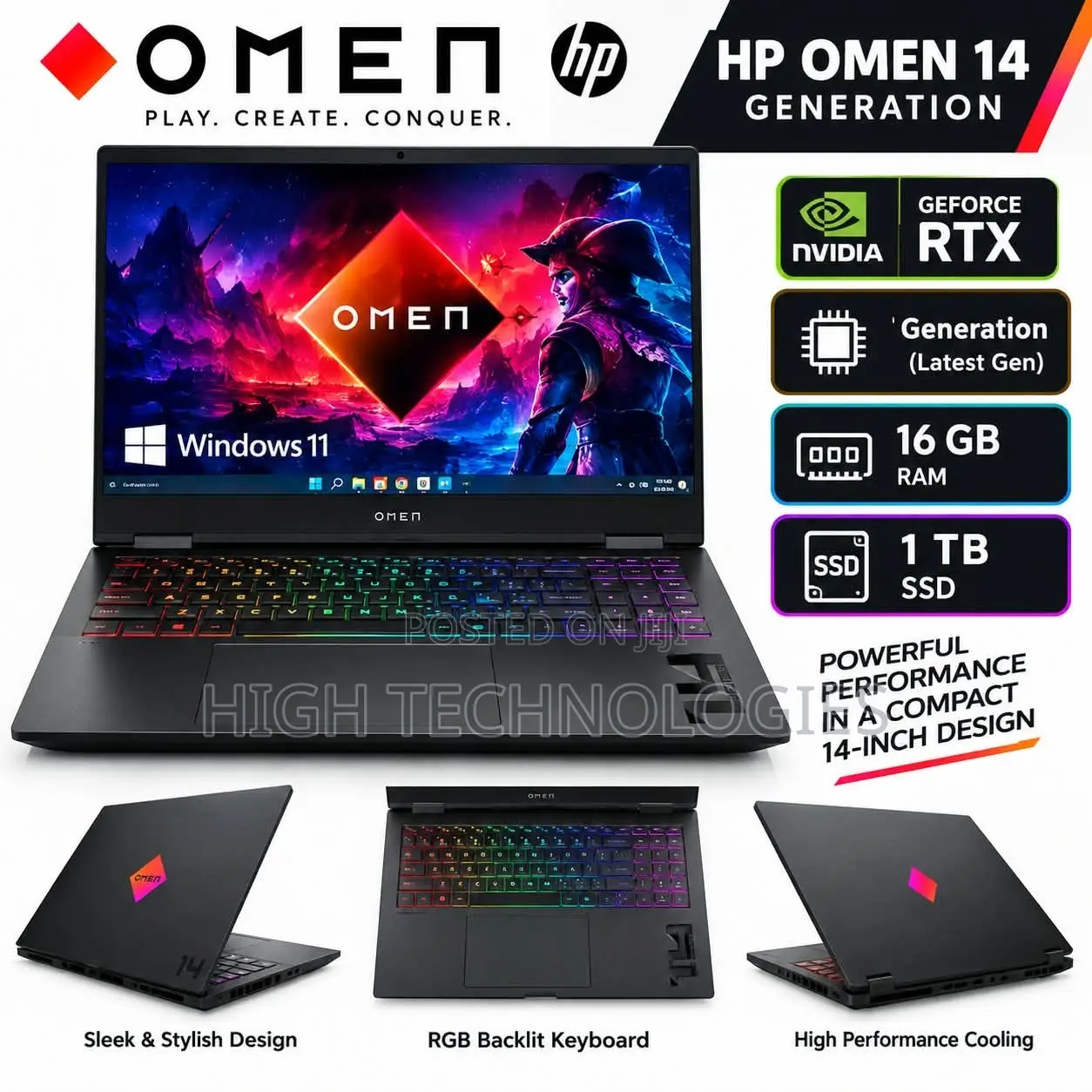 New Laptop HP Omen 16 16GB Intel Core Ultra 7 SSD 1T