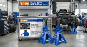 6 Ton Heavy Duty Jack Stands 2 Pair - WHJS0601