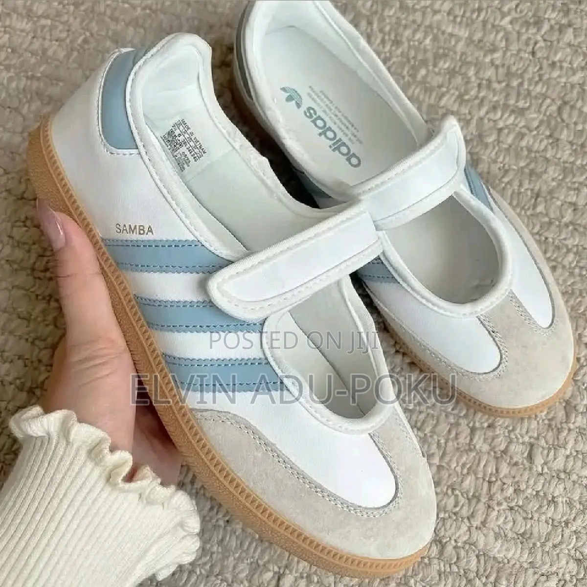 Adidas Samba Mary Jane | WHITE BLUE STRIPES