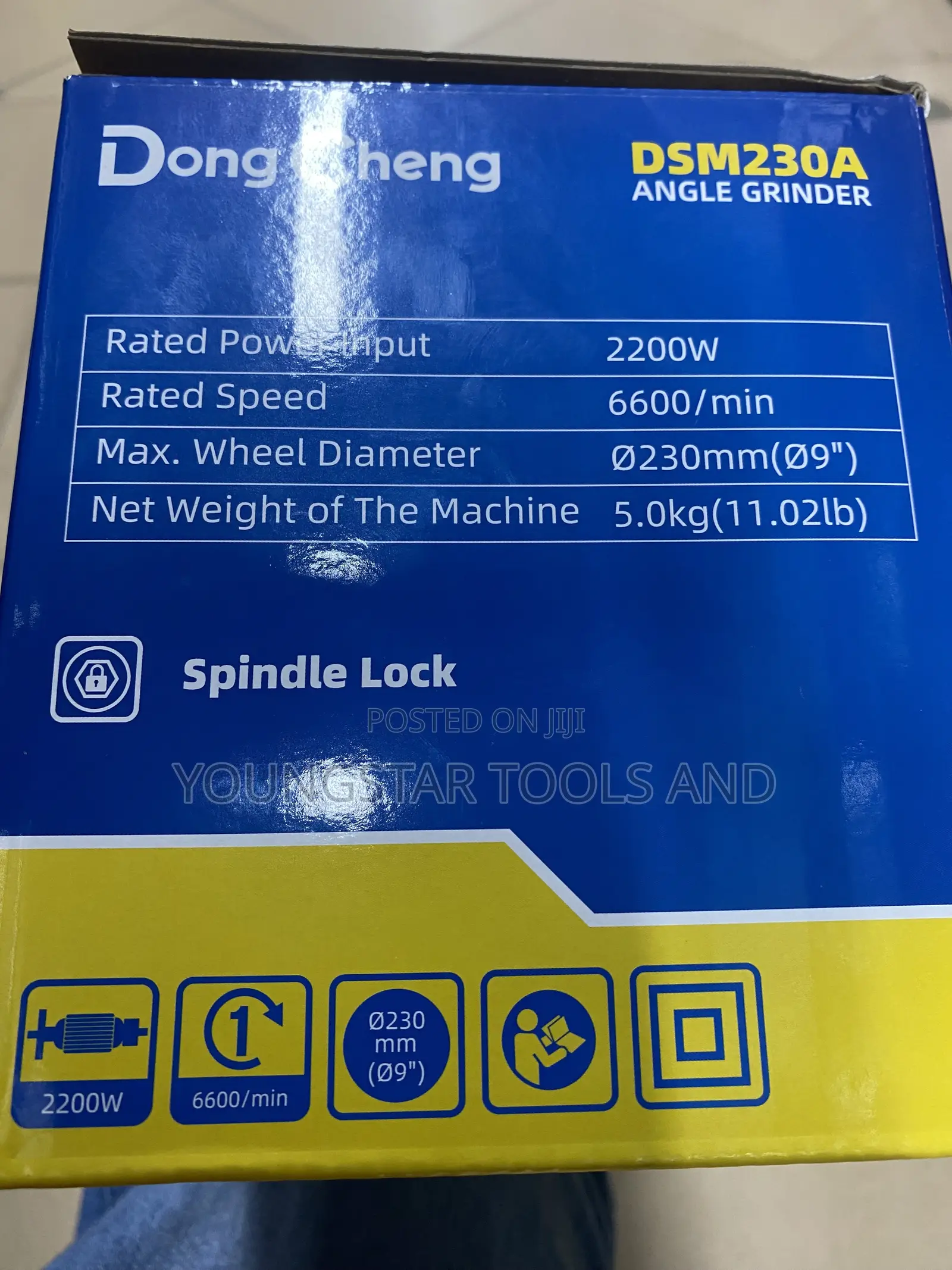 DongCheng DSM230A Heavy Duty Angle Grinder (2200W) - Brand New