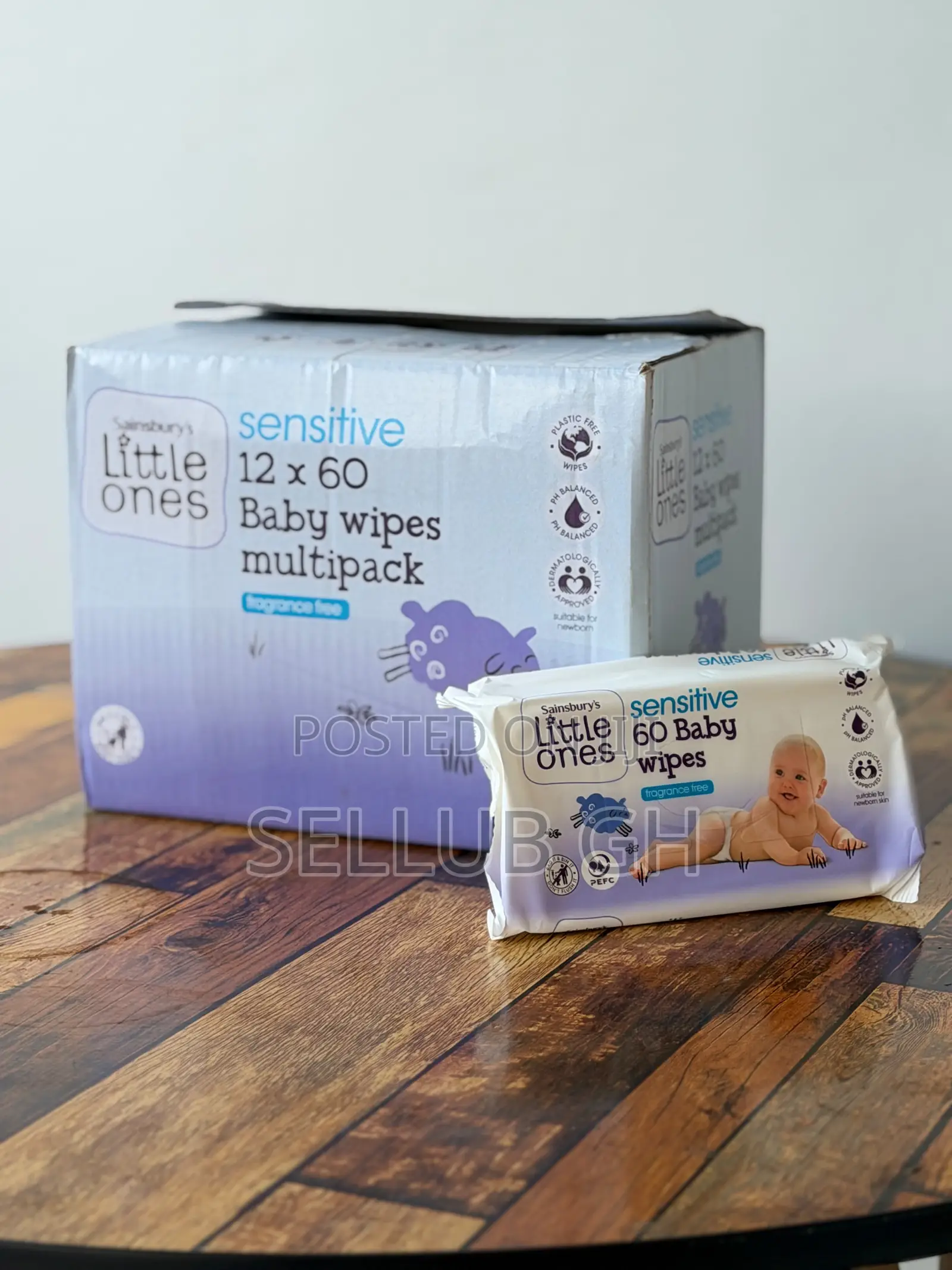 Little Ones Sensitive Baby Wipes 60 Pack - Fragrance Free (UK)