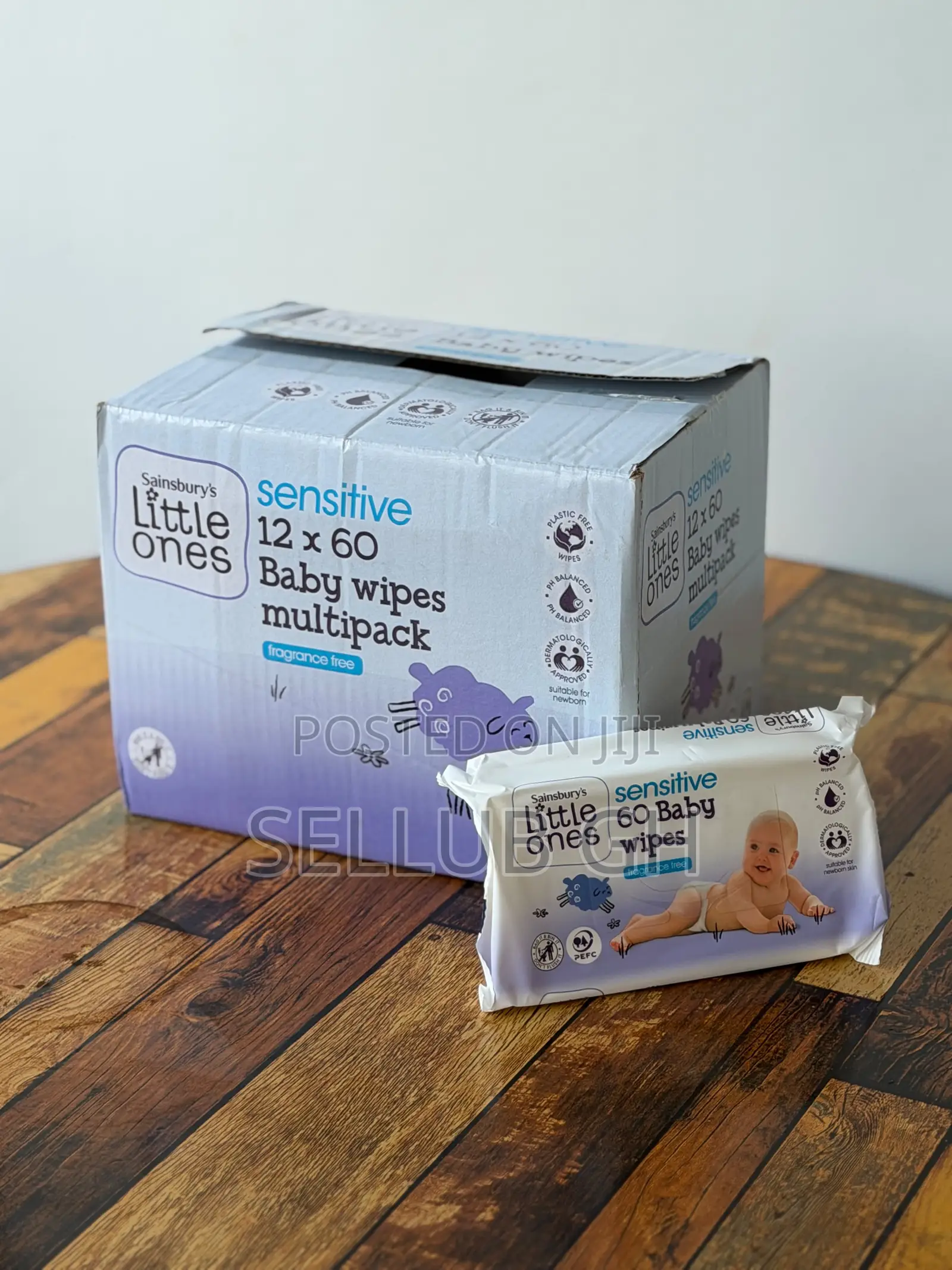 Little Ones Sensitive Baby Wipes 60 Pack - Fragrance Free (UK)
