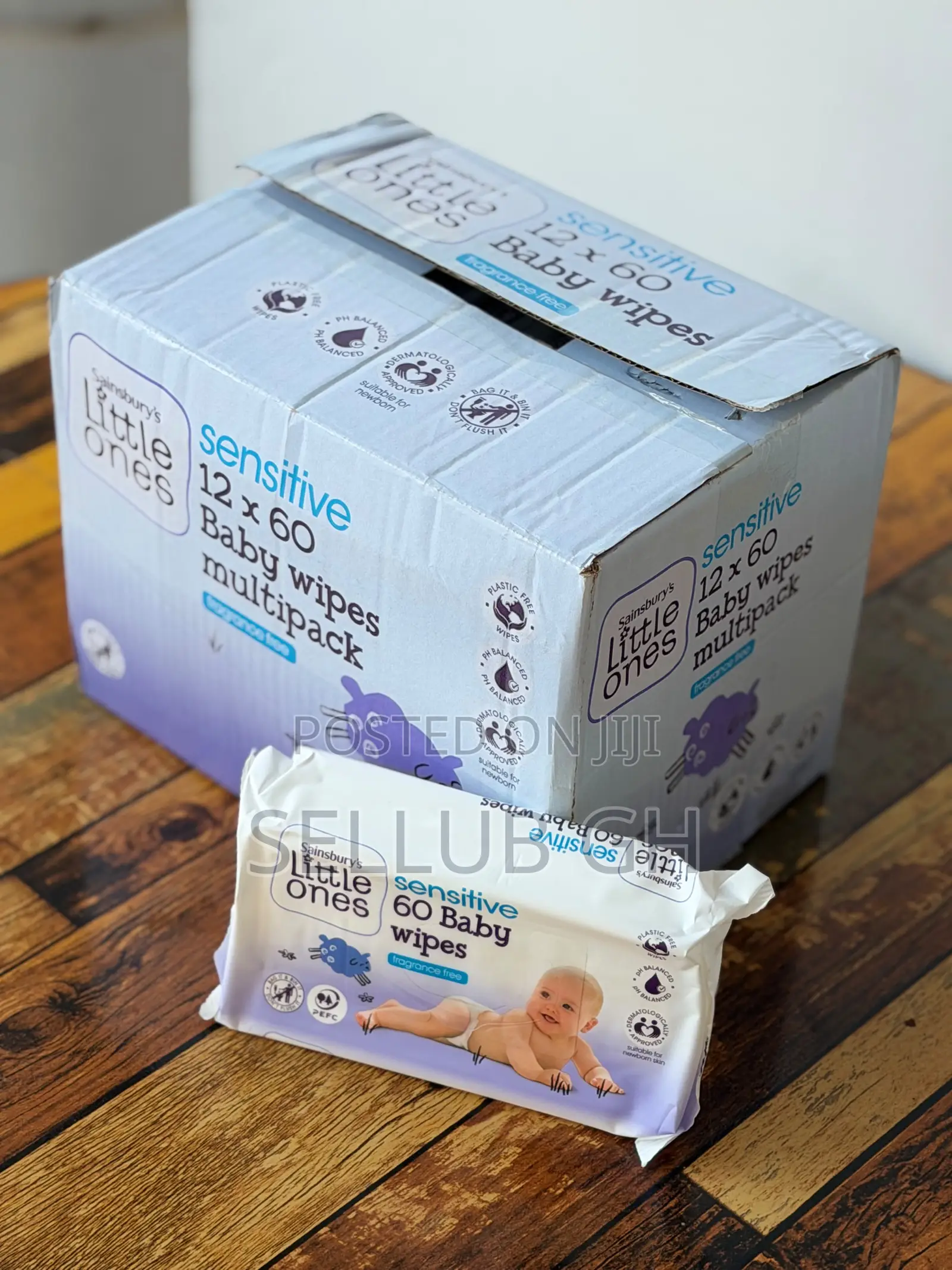 Little Ones Sensitive Baby Wipes 60 Pack - Fragrance Free (UK)