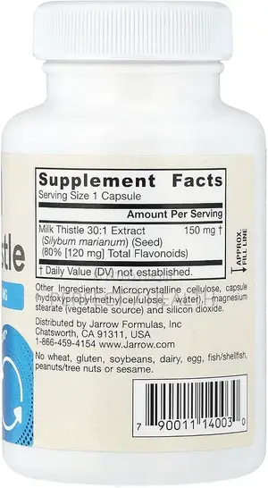 Milk Thistle 150 Mg, Liver Health (120 Mg Silymarin), 100 Veg Caps