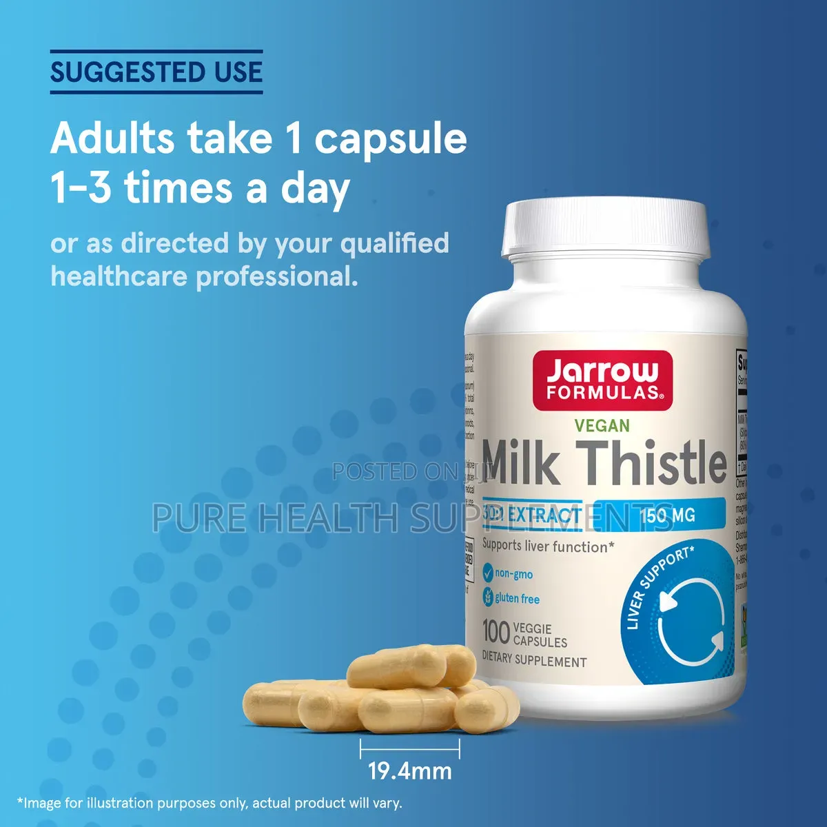 Milk Thistle 150 Mg, Liver Health (120 Mg Silymarin), 100 Veg Caps