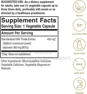 Milk Thistle 450 Mg, Liver Health, (360 Mg Silymarin), 100 Veg Caps