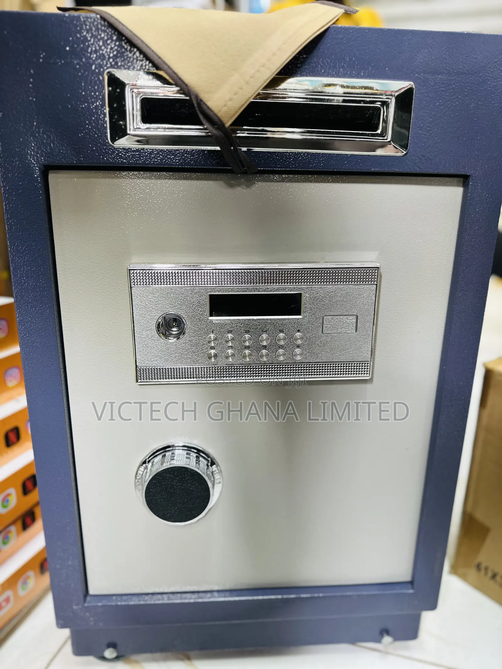 Digital Depository Safe Box With a Top Drop Slot