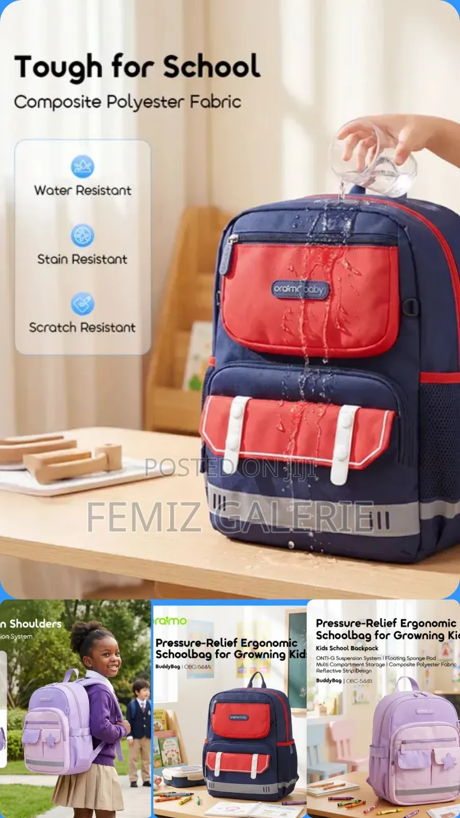 Oraimo BuddyBag Pressure-Relief Ergonomic Kids School Backpack