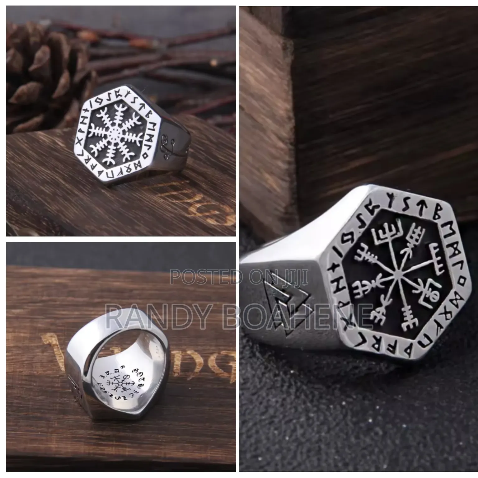 Viking Compass Runic Ring