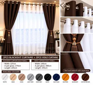 Premium Blackout Curtains With Voile