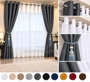 Classy Curtains With Transparent Voile for Living Room Bedroom