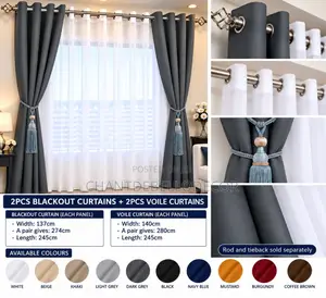 Classy Curtains With Transparent Voile for Living Room Bedroom