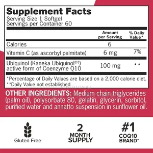 Mega CoQ10 Ubiquinol 100 Mg, Heart, Blood Pressure, 60/100 Softgels