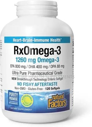 Rx Omega-3, 1260 Mg, Brain Heart Eye Nerve Joint Health 120 Softgels