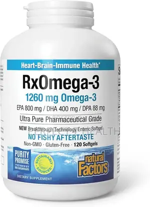 Rx Omega-3, 1260 Mg, Brain Heart Eye Nerve Joint Health 120 Softgels