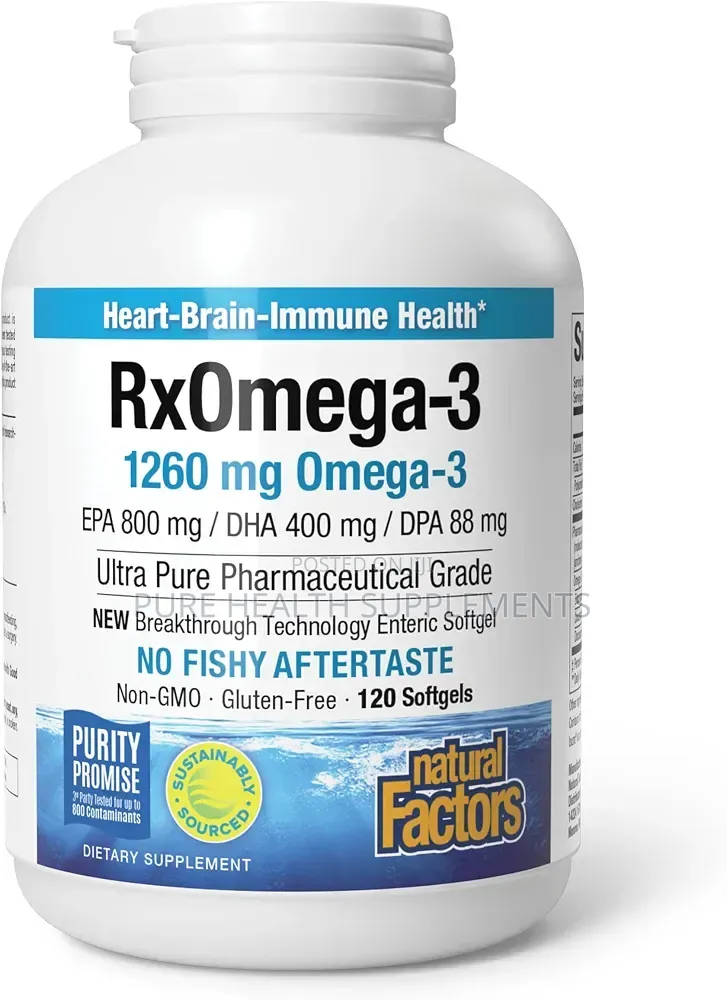 Rx Omega-3, 1260 Mg, Brain Heart Eye Nerve Joint Health 120 Softgels