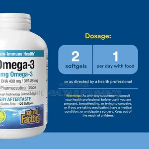 Rx Omega-3, 1260 Mg, Brain Heart Eye Nerve Joint Health 120 Softgels